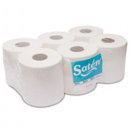 (6) Bobinas de papel secamanos doble capa (pack de 6 bobinas) 195mm x 280m