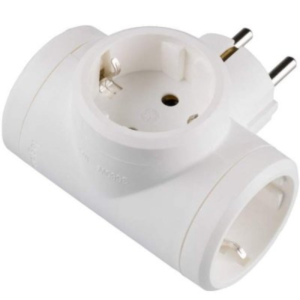 Base corriente triple LEGRAND lateral - 3 tomas x 10/16A pot.max 3680W, color blanco