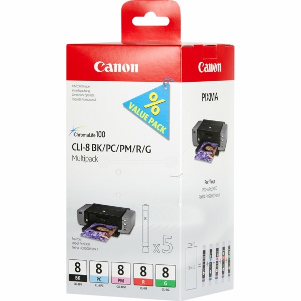 (5) C.t. CANON CLI8 IP4200 IP5200 IP6600 MP500 MP600 multipack 5-colores (5) C.t. CANON CLI8 IP4200 IP5200 IP6600 MP500 MP600 multipack 5-colores