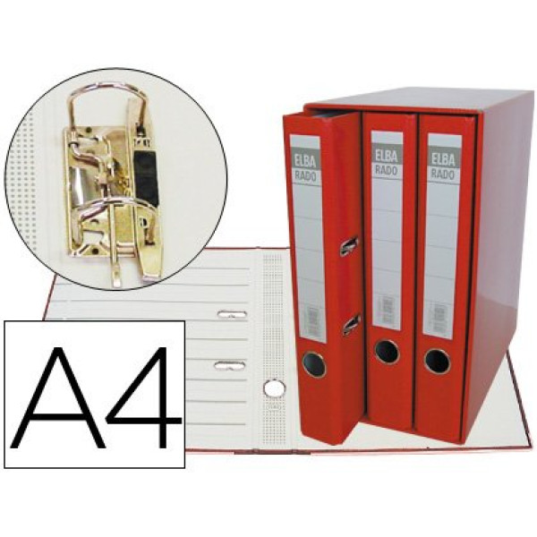 (3) Archivador de palanca ELBA DIN A4 rojo 2 anillas / lomo 50 mm (3) Archivador de palanca ELBA DIN A4 rojo 2 anillas / lomo 50 mm