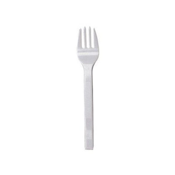 (100) Tenedor de plastico  Blanco