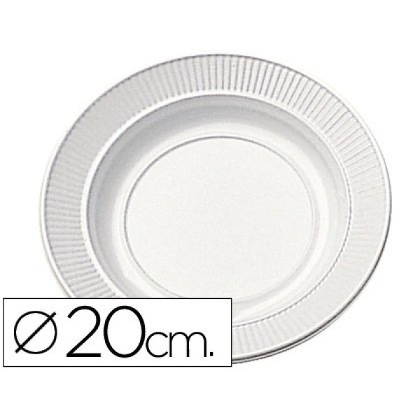 (50) Platos de plastico llano 20 cm Blanco (50) Platos de plastico llano 20 cm Blanco