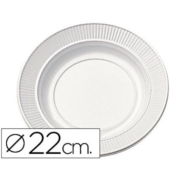 (100) Platos de plastico llano 22 cm Blanco (100) Platos de plastico llano 22 cm Blanco