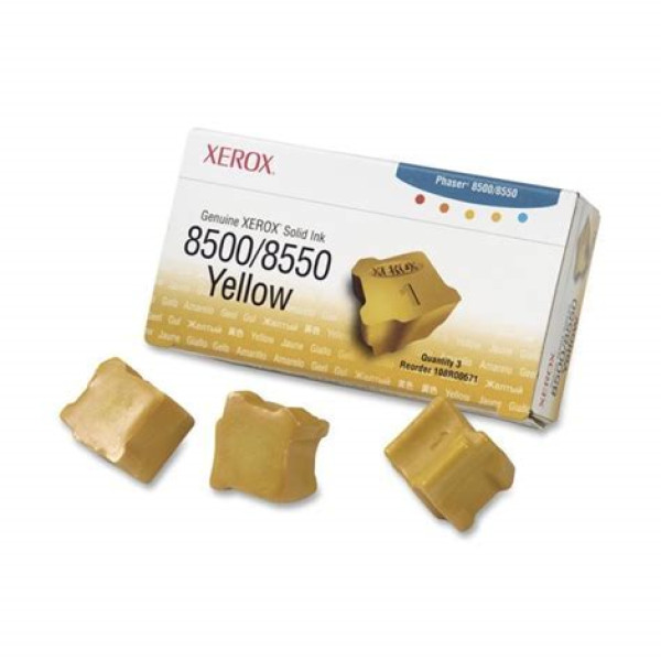 (3) B. cera XEROX PH8500 PH8550 amarillo 3.000p. (3) B. cera XEROX PH8500 PH8550 amarillo 3.000p.