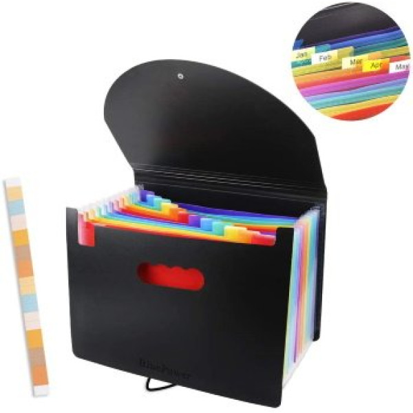 Carpeta clasificadora con fuelle DIN A4 12 departamentos, multicolor Carpeta clasificadora con fuelle DIN A4 12 departamentos, multicolor