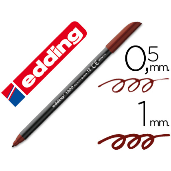 Rotulador EDDING punta fibra 1200 marron oscuro n. Rotulador EDDING punta fibra 1200 marron oscuro n.