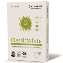 Papel STEINBEIS reciclado 100% - Classic White 500A3 29,7x42,0 80gr. papel multifunción