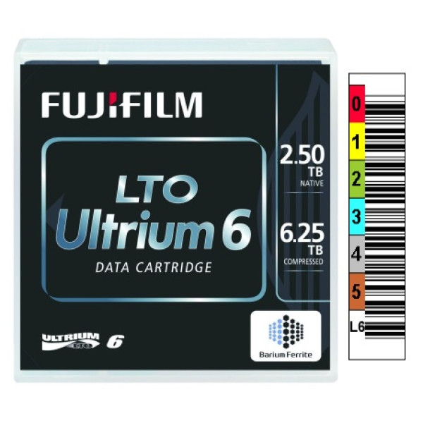 DC FUJIFILM Ultrium LTO-6 (BaFe) etiquetado 2,5TB/6,25TB secuencia a medida DC FUJIFILM Ultrium LTO-6 (BaFe) etiquetado 2,5TB/6,25TB secuencia a medida