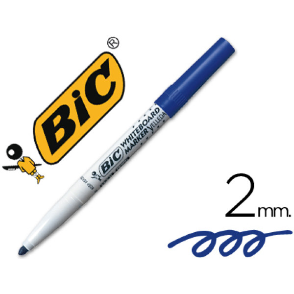 Rotulador BIC Velleda para pizarra azul