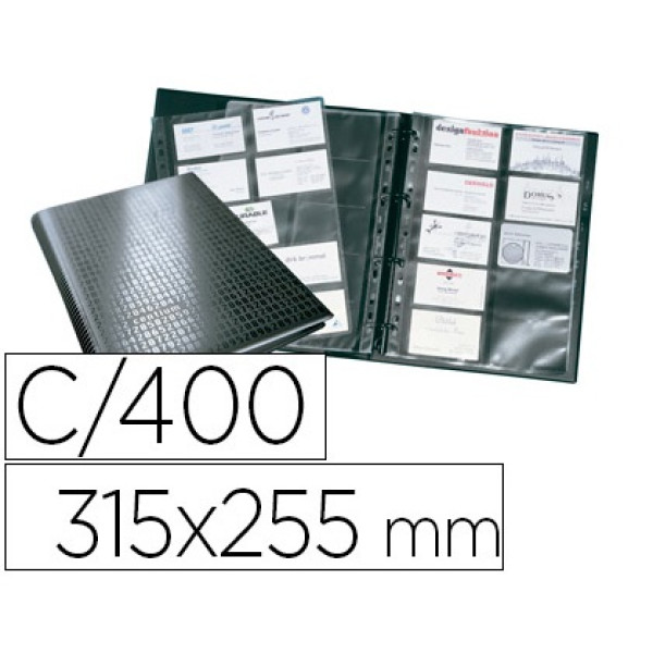 Tarjetero DURABLE Din 4 visifix centium 4 anillas 20 fundas con indice alfabetico para 400 tarjetas Tarjetero DURABLE Din 4 visifix centium 4 anillas 20 fundas con indice alfabetico para 400 tarjetas