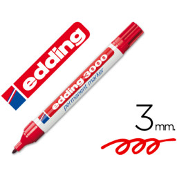 Rotulador EDDING marcador permanente 3000 rojo