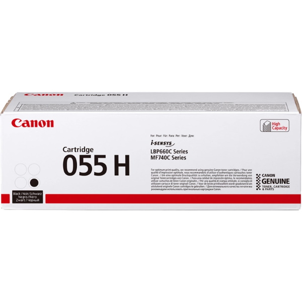 Toner CANON 055H BK: negro LBP663 LBP664 MF742 MF744 MF745 MF746 alta capacidad 7.600p. Toner CANON 055H BK: negro LBP663 LBP664 MF742 MF744 MF745 MF746 alta capacidad 7.600p.