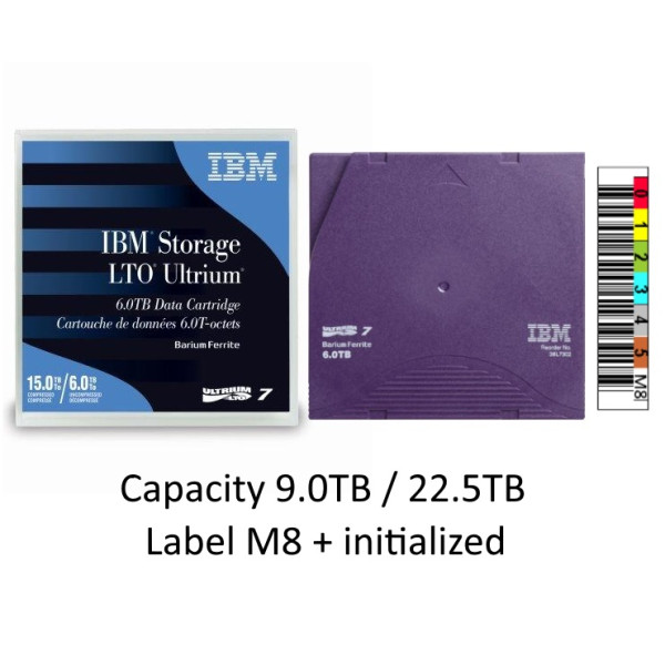 DC IBM Ultrium LTO-7 (BaFe) M8 media etiquetado 9TB/22,5TB label&initialized (LTO-8 drive +firmwa) DC IBM Ultrium LTO-7 (BaFe) M8 media etiquetado 9TB/22,5TB label&initialized (LTO-8 drive +firmwa)