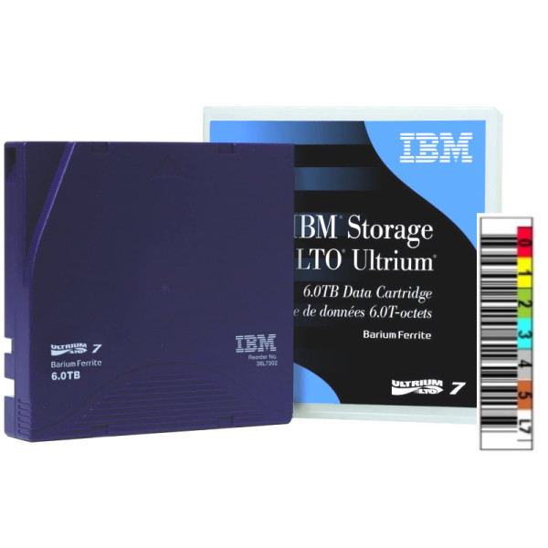 DC IBM Ultrium LTO-7 (BaFe) etiquetado 6TB/15TB secuencia a medida DC IBM Ultrium LTO-7 (BaFe) etiquetado 6TB/15TB secuencia a medida