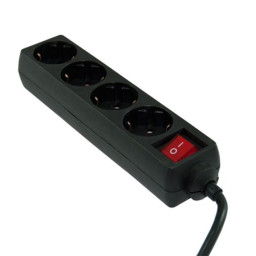 Regleta corriente 3GO - 4 tomas de corriente con interruptor, cable 1,5m. *