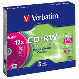 CDRW 700 8/12 SLIM 5 COLOR VERBATI