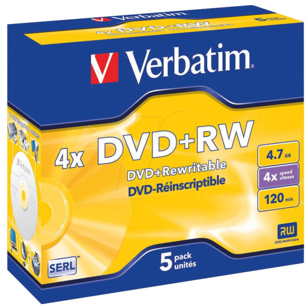 DVD RW 4.7 4X JEWELL 5 VERBATIM DVD RW 4.7 4X JEWELL 5 VERBATIM