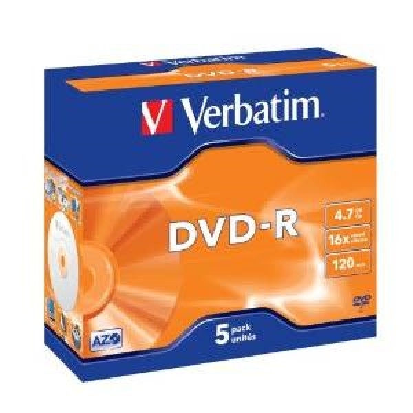 DVD-R 4.7 16X JEWELL 5 VERBATIM DVD-R 4.7 16X JEWELL 5 VERBATIM