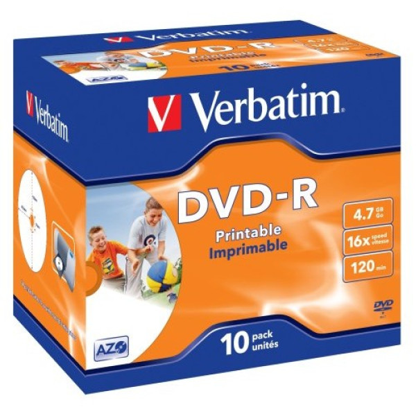 DVD-R 4.7 16X JEWELL 10 IMPR VERBAT DVD-R 4.7 16X JEWELL 10 IMPR VERBAT
