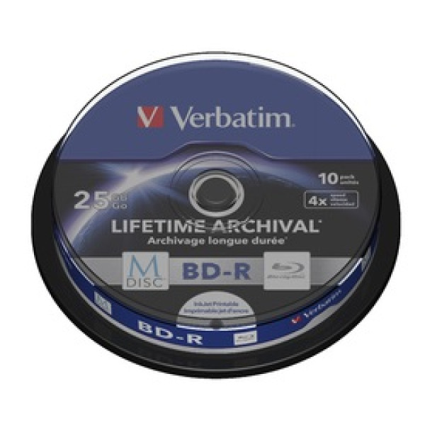 M-DISC BD-R 4X PRINTABLE 10 SPINDLE M-DISC BD-R 4X PRINTABLE 10 SPINDLE