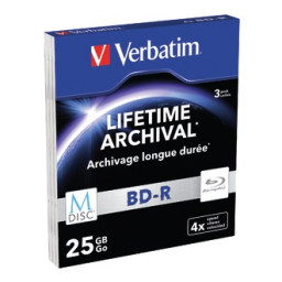 (3) Pack BD-R M-DISC VERBATIM Matt Silver Slim 4x 25GB **