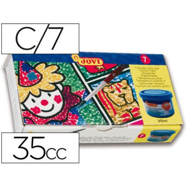 Estuche JOVI 7 Botes Tempera colores surtidos con pincel Estuche JOVI 7 Botes Tempera colores surtidos con pincel