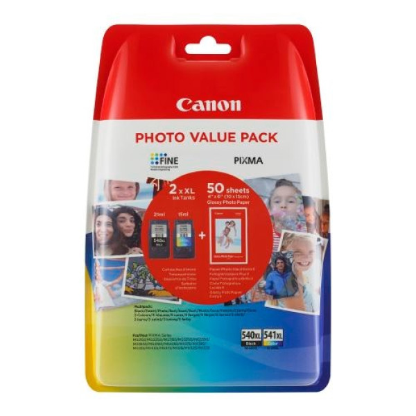 C.t. CANON PG540XL/CL541XL Black / Colour Blister Pack 600p.+ 50h.10x15 - Photo value pack C.t. CANON PG540XL/CL541XL Black / Colour Blister Pack 600p.+ 50h.10x15 - Photo value pack
