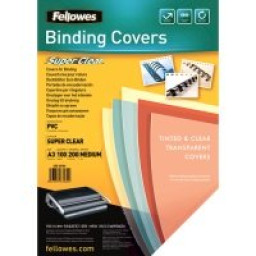 FELLOWES (100) portadas PVC A3 200mic transparente cristal FELLOWES (100) portadas PVC A3 200mic transparente cristal