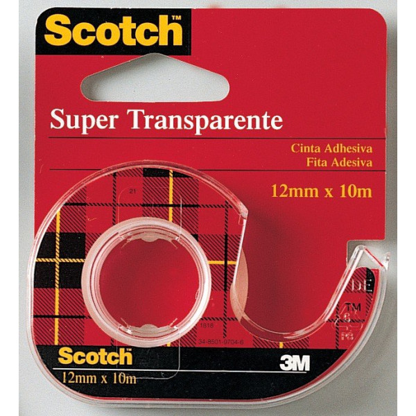 (1) Cinta SCOTCH supertransparente portarrollos*** (12 x 10m)