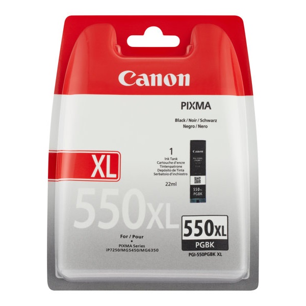 C.t. CANON PGBK-550XL negro pig Pixma IP7250 IP7240 MG5440 Alta capacidad - BLISTER C.t. CANON PGBK-550XL negro pig Pixma IP7250 IP7240 MG5440 Alta capacidad - BLISTER
