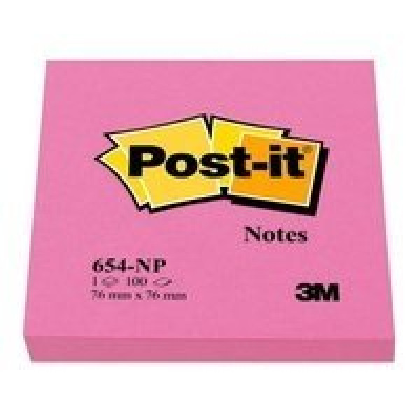 Bloc notas POST-IT 76x76mm rosa neón 100h/bloc (POS6826) Bloc notas POST-IT 76x76mm rosa neón 100h/bloc (POS6826)
