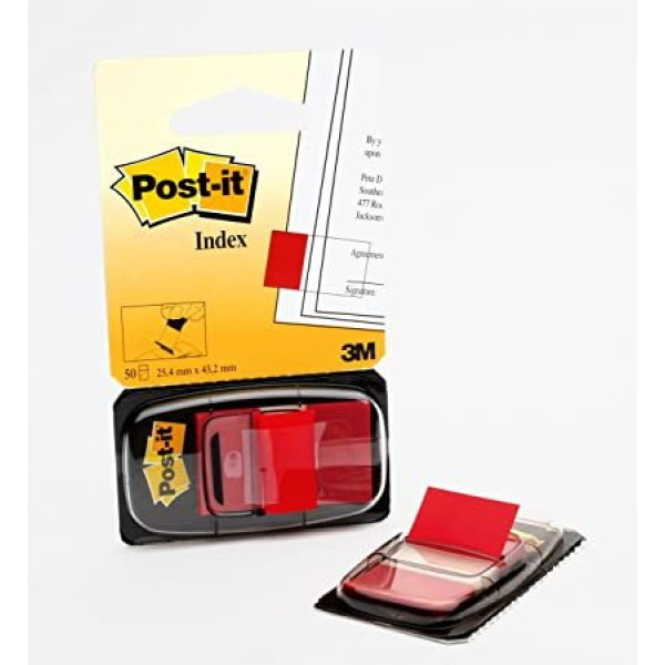 Dispensador POST-IT Index rojo, 50u. mediano 1 Dispensador POST-IT Index rojo, 50u. mediano 1