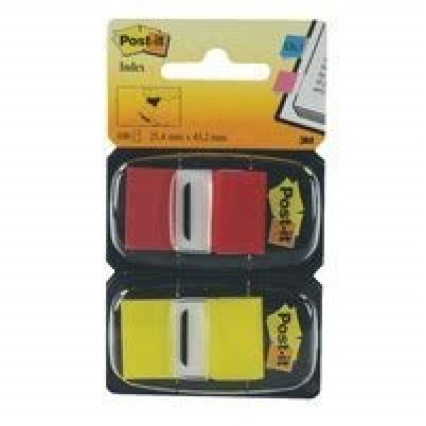 (2) Dispensador POST-IT Index rojo y amarillo, 50u mediano 1 (2) Dispensador POST-IT Index rojo y amarillo, 50u mediano 1