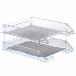 Bandeja sobremesa 2000 plástico trasparente Crista 340x260x60mm.