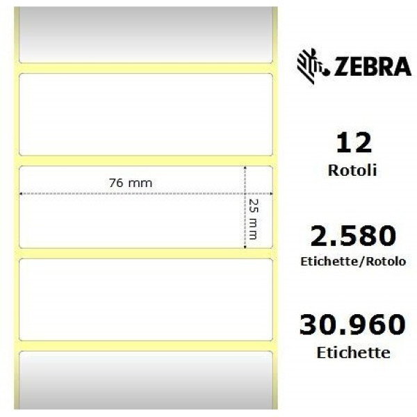 ETICH.IN CARTA 76 X 25MM  CONF.12