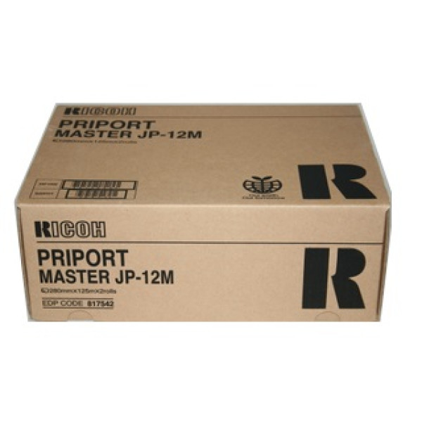 (2) Master RICOH Priport JP-12M: JP1210 JP1250 B4  280mm x 125m x 2 rolls B4