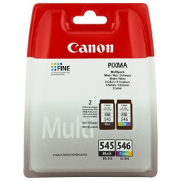 (2) C.t. CANON PG545/CL546 multipack Pixma MG2250 MG2450 MG2550  2-pack