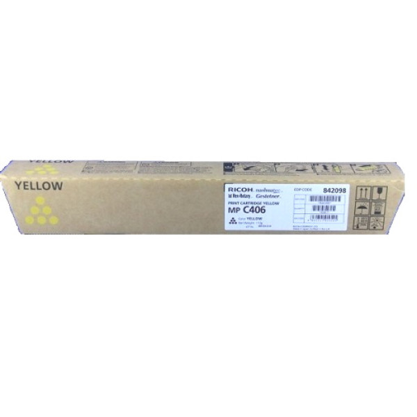 Toner RICOH MPC306 MPC307 MPC406 amarillo 6.000p.