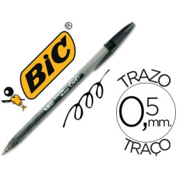 Boligrafo Q-CONNECT transparente negro