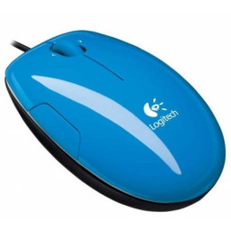 Ratón LOGITECH LS1 láser color azul turquesa ** con cable, USB, zoom, despl.horizontal