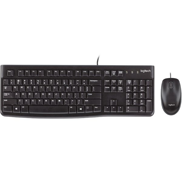 Kit Teclado + ratón LOGITECH MK120 negro con cable USB ratón óptico