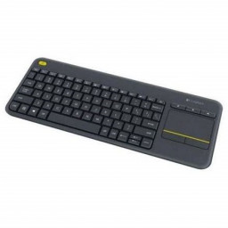Teclado LOGITECH K400 plus touch wireless black inalámbrico RF 2,4GHz USB negro