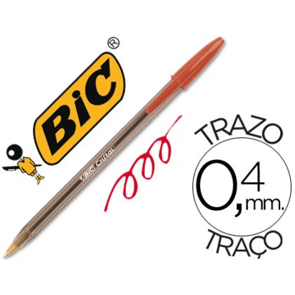 Bolígrafo BIC Cristal Classic rojo Punta 1mm, Trazo 0.4mm