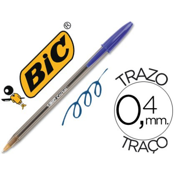 Bolígrafo BIC Cristal Classic azul Punta 1mm, Trazo 0.4mm Bolígrafo BIC Cristal Classic azul Punta 1mm, Trazo 0.4mm