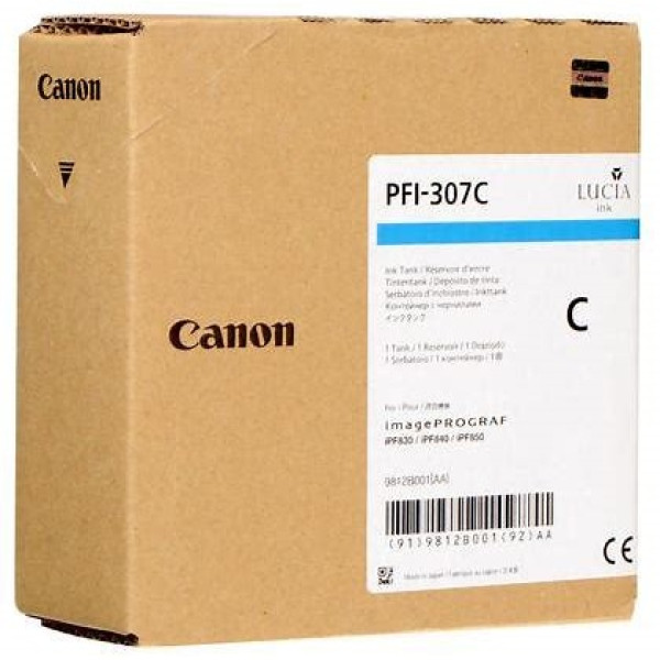 C.t. CANON PFI-307C: IPF830 IPF840 cian IPF850 330ml. C.t. CANON PFI-307C: IPF830 IPF840 cian IPF850 330ml.