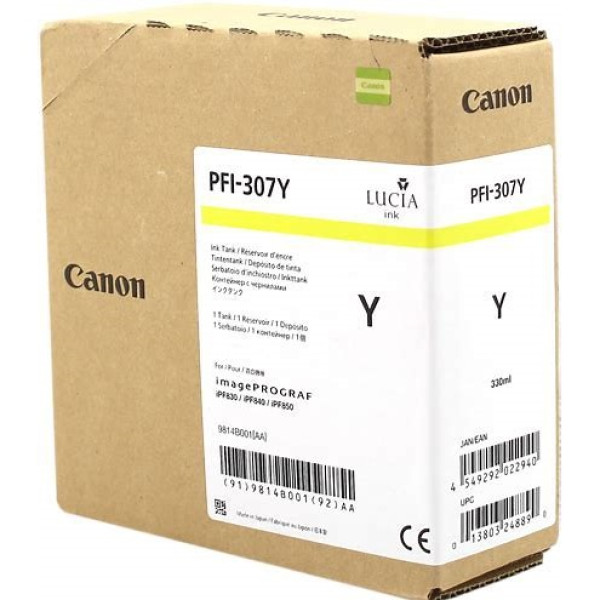 C.t. CANON PFI-307Y: IPF830 IPF840 amarillo IPF850 330ml. C.t. CANON PFI-307Y: IPF830 IPF840 amarillo IPF850 330ml.