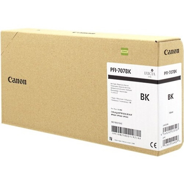 C.t. CANON PFI-707BK: IPF830 IPF840 IPF850 700ml. negro C.t. CANON PFI-707BK: IPF830 IPF840 IPF850 700ml. negro