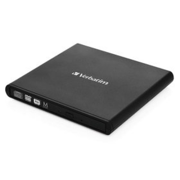 Grabadora externa VERBATIM CD/DVD Slimline USB 2.0 DVD±R/DL, DVD±RW, CD-R, CD-RW con software