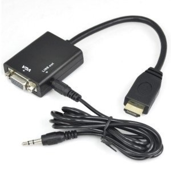 Conversor video HDMI a VGA + Audio Jack 3.5 Conversor video HDMI a VGA + Audio Jack 3.5