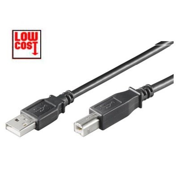 Cable DIGITUS USB 2.0 tipo A M - USB 2.0 tipo B M 3m., negro, PC a periférico, economy CCA Cable DIGITUS USB 2.0 tipo A M - USB 2.0 tipo B M 3m., negro, PC a periférico, economy CCA
